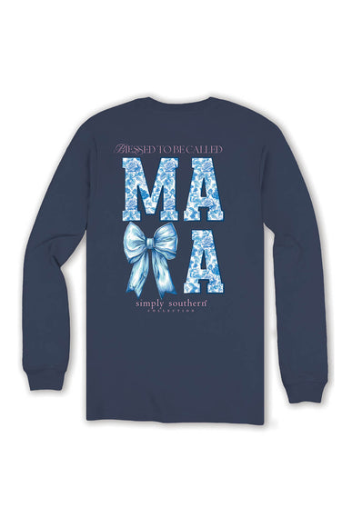 Simply Southern Long Sleeve Blessed Mama T-Shirt for Women in Mirage