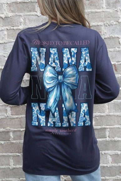 Simply Southern Long Sleeve Blessed Nana T-Shirt for Women in Mirage