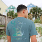 Simply Southern Boat & Salty Waters T-Shirt for Men in Black