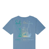 Simply Southern Boat & Salty Waters T-Shirt for Men in Black