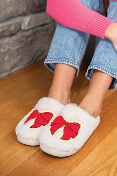 Simply Southern Bunny Slippers for Women in White