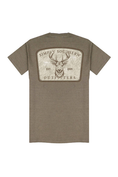 Simply Southern Buck T-Shirt for Men in Heather Brown