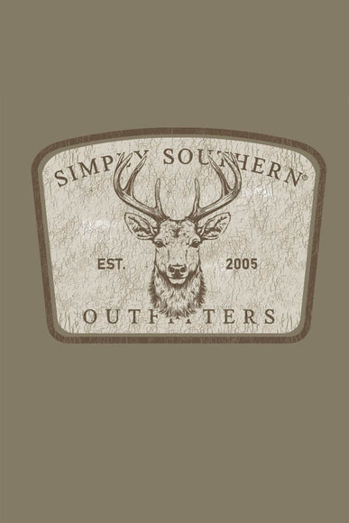 Simply Southern Buck T-Shirt for Men in Heather Brown