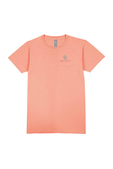 Simply Southern Plus Size Bunny Flowers T-Shirt for Women in Peach