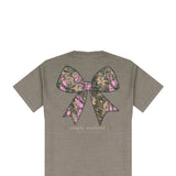 Simply Southern Camo Bow T-Shirt for Women in Desert Heather