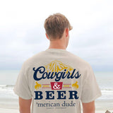 Simply Southern Cowgirls & Beer T-Shirt for Men in Beige