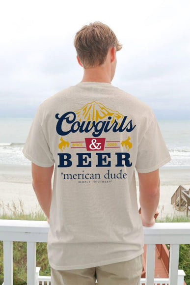 Simply Southern Cowgirls & Beer T-Shirt for Men in Beige