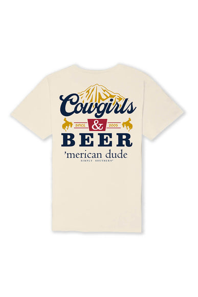 Simply Southern Cowgirls & Beer T-Shirt for Men in Beige