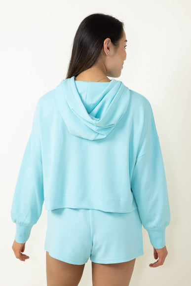 Simply Southern Cropped Hoodie for Women in Sea Blue