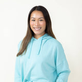 Simply Southern Cropped Hoodie for Women in Sea Blue