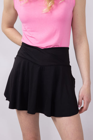 Simply Southern Crossed Waistband Skort for Women in Black