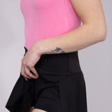 Simply Southern Crossed Waistband Skort for Women in Black