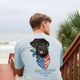 Simply Southern Dog USA T-Shirt for Men in Blue