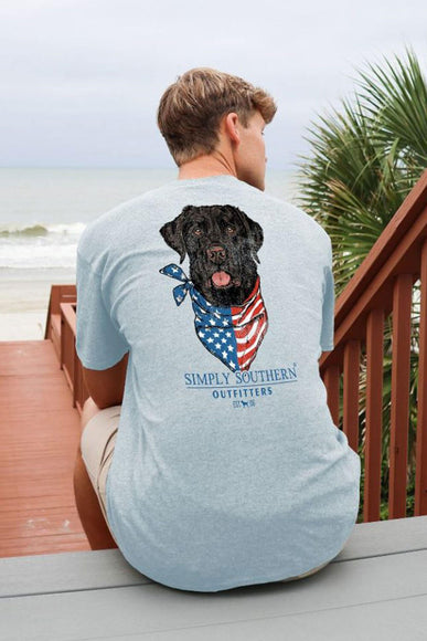 Simply Southern Dog USA T-Shirt for Men in Blue