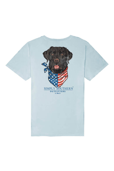 Simply Southern Dog USA T-Shirt for Men in Blue