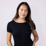 Simply Southern Double Layer Scoop Neck Top for Women in Black