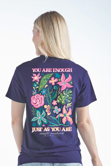 Simply Southern You Are Enough T-Shirt for Women in Navy