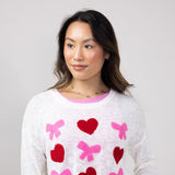 Simply Southern Everyday Valentines Sweater for Women in White