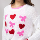 Simply Southern Everyday Valentines Sweater for Women in White