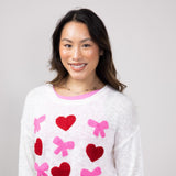 Simply Southern Everyday Valentines Sweater for Women in White