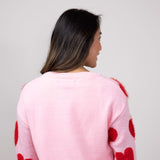 Simply Southern Fuzzy Heart Sweater for Women in Pink