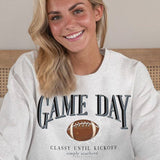 Simply Southern Game Day Fleece Crewneck for Women in Flurry