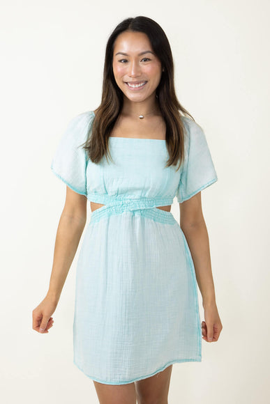 Simply Southern Cutout Dress for Women in Seafoam Blue