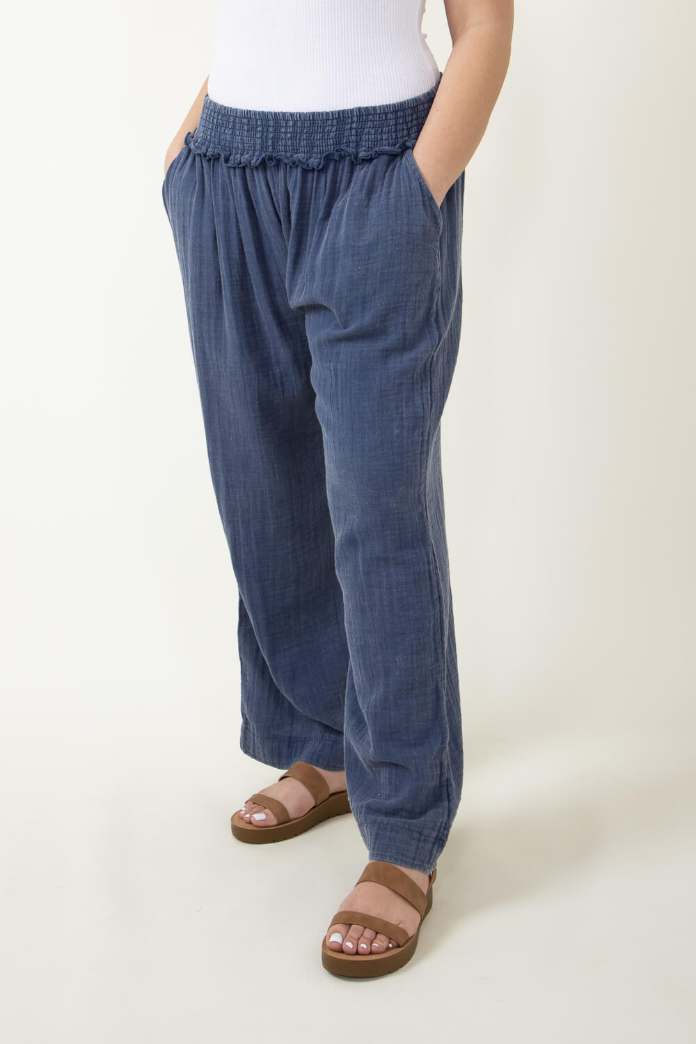 Women's 100% Cotton Gauze Beach & Pajama Pants with Pockets