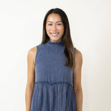 Simply Southern Gauze Tieback Dress for Women in Indigo