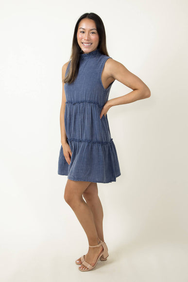 Simply Southern Gauze Tieback Dress for Women in Indigo