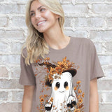 Simply Southern Fall Ghost T-Shirt for Women in Desert Heather