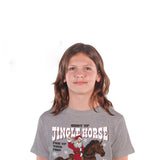 Simply Southern Youth Short Sleeve Jingle Horse Rodeo T-Shirt for Girls in Heather Grey