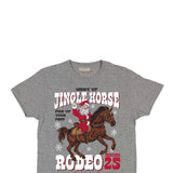 Simply Southern Youth Short Sleeve Jingle Horse Rodeo T-Shirt for Girls in Heather Grey