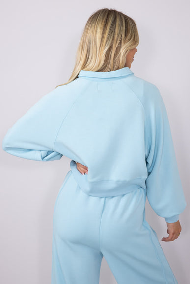 Simply Southern Gigi ¼ Snap Collar Modal Pullover for Women in Ice Blue | PP-0125-PULL-GIGI-ICE