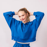 Simply Southern Gigi ¼ Snap Collar Modal Pullover for Women in Royal Blue