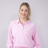 Women's Simply Southern Clothing Gigi ¼ Snap Collar Modal Pullover for Women in Pink