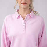 Women's Simply Southern Clothing Gigi ¼ Snap Collar Modal Pullover for Women in Pink