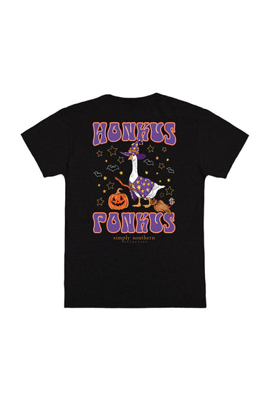 Simply Southern Honkus Ponkus Halloween Goose T-Shirt for Women in Black