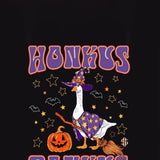 Simply Southern Honkus Ponkus Halloween Goose T-Shirt for Women in Black