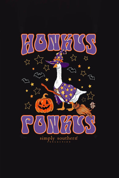 Simply Southern Honkus Ponkus Halloween Goose T-Shirt for Women in Black