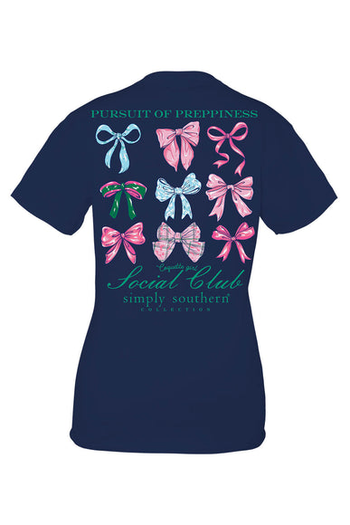 Simply Southern Youth Pursuit of Preppiness T-Shirt for Girls in Navy