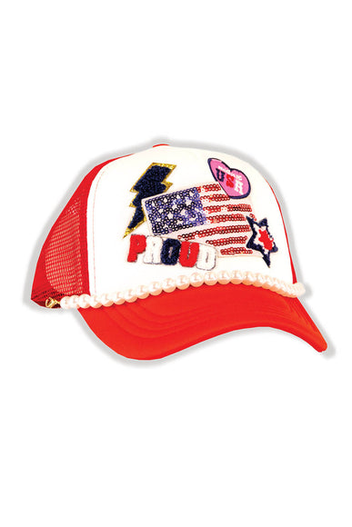 Simply Southern Flag Patch Hat for Women in Red