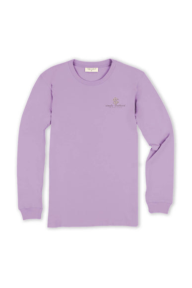 Simply Southern Plus Size Long Sleeve Impress T-Shirt for Women in Lilac