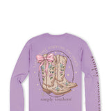 Simply Southern Plus Size Long Sleeve Impress T-Shirt for Women in Lilac