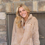 Simply Southern Women's Sherpa Simply Soft Jacket for Women in Dessert Tan