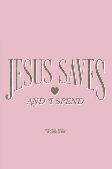 Simply Southern Jesus Saves and I Spend Fleece Crewneck for Women in Tutu