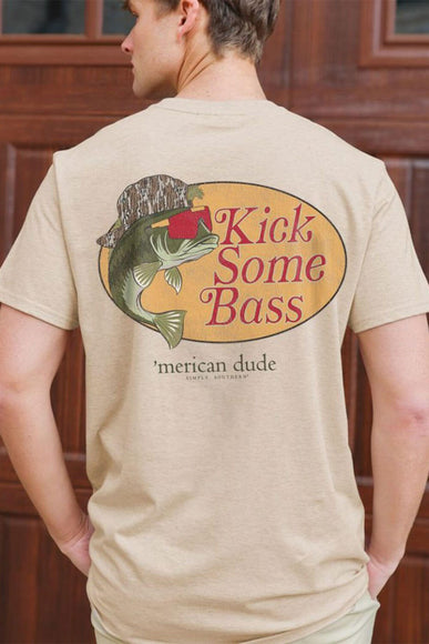 Simply Southern Kick Some Bass T-Shirt for Men in Dark Heather Grey