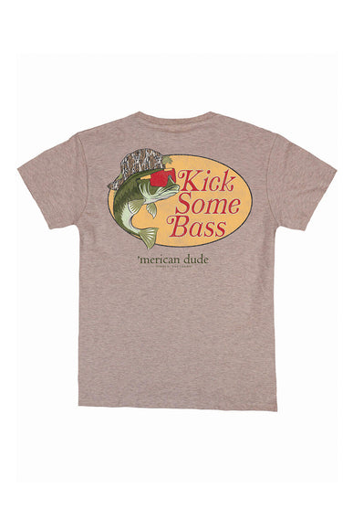 Simply Southern Kick Some Bass T-Shirt for Men in Dark Heather Grey