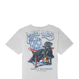 Simply Southern USA Dog T-Shirt for Men in Light Grey