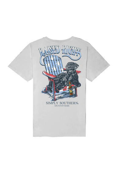 Simply Southern USA Dog T-Shirt for Men in Light Grey